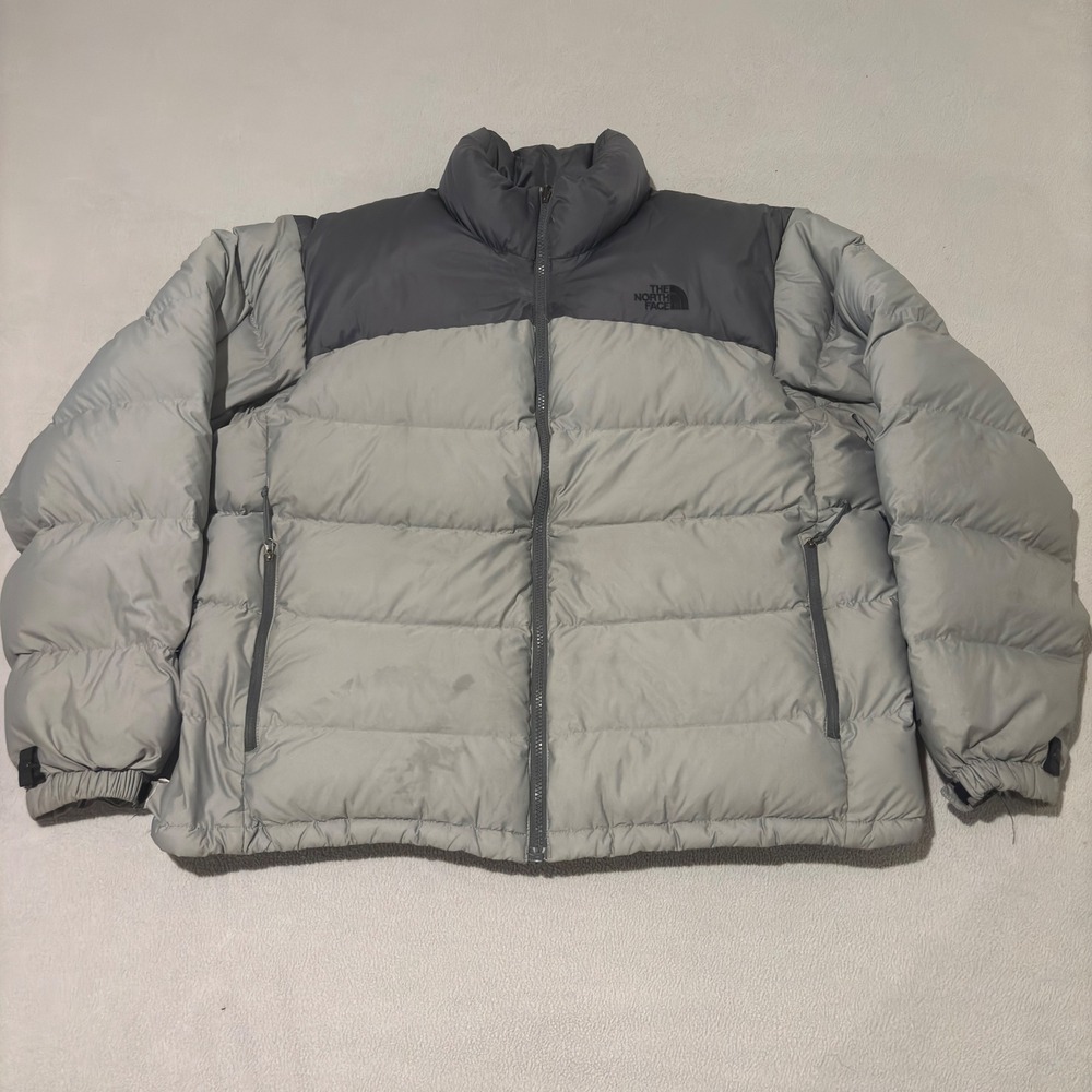 The North Face Nuptse 700 Mens Down Fill Puffer Jacket Grey XL Winter Outdoor